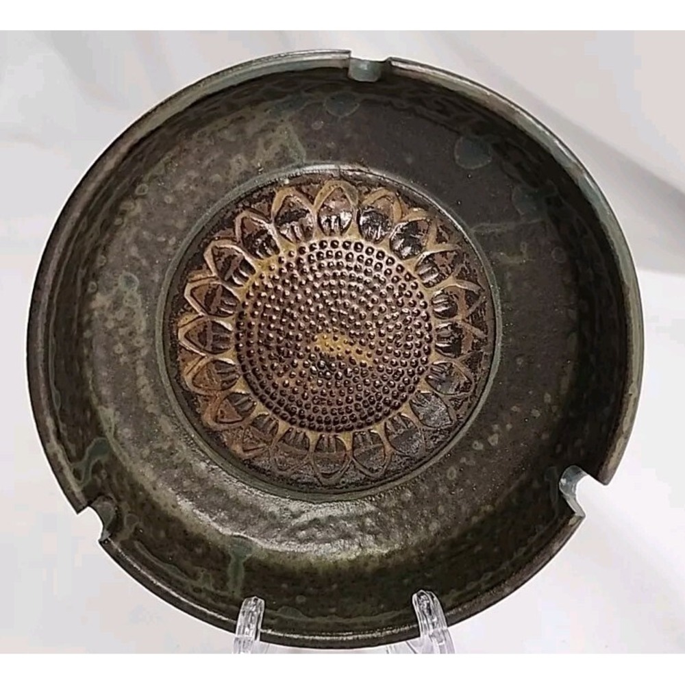 Vintage OMC Otagiri- Glazed Pottery‎ Stoneware Ashtray, Japan 5" Width